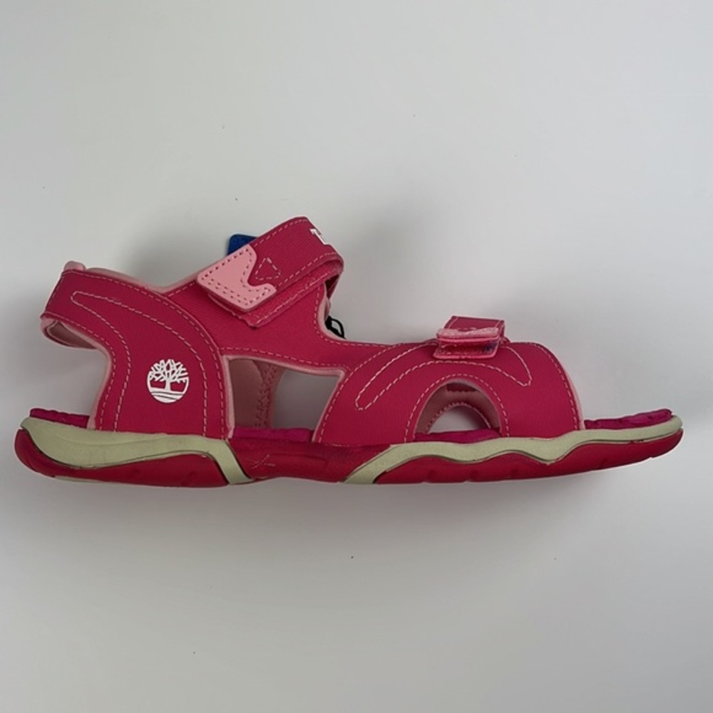 Timberland Perkins Row 2-Strap Pink Girls Sandals 2498A Size 7 Big Kids - Picture 3 of 11
